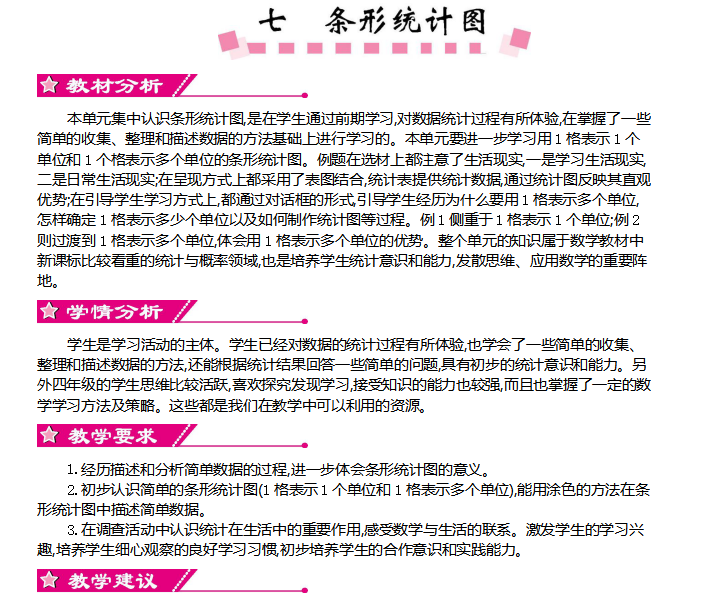[导学教案]第七单元     条形统计图